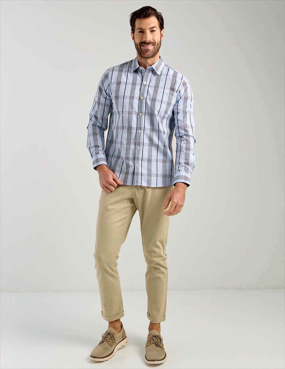 Camisa casual manga larga para hombre