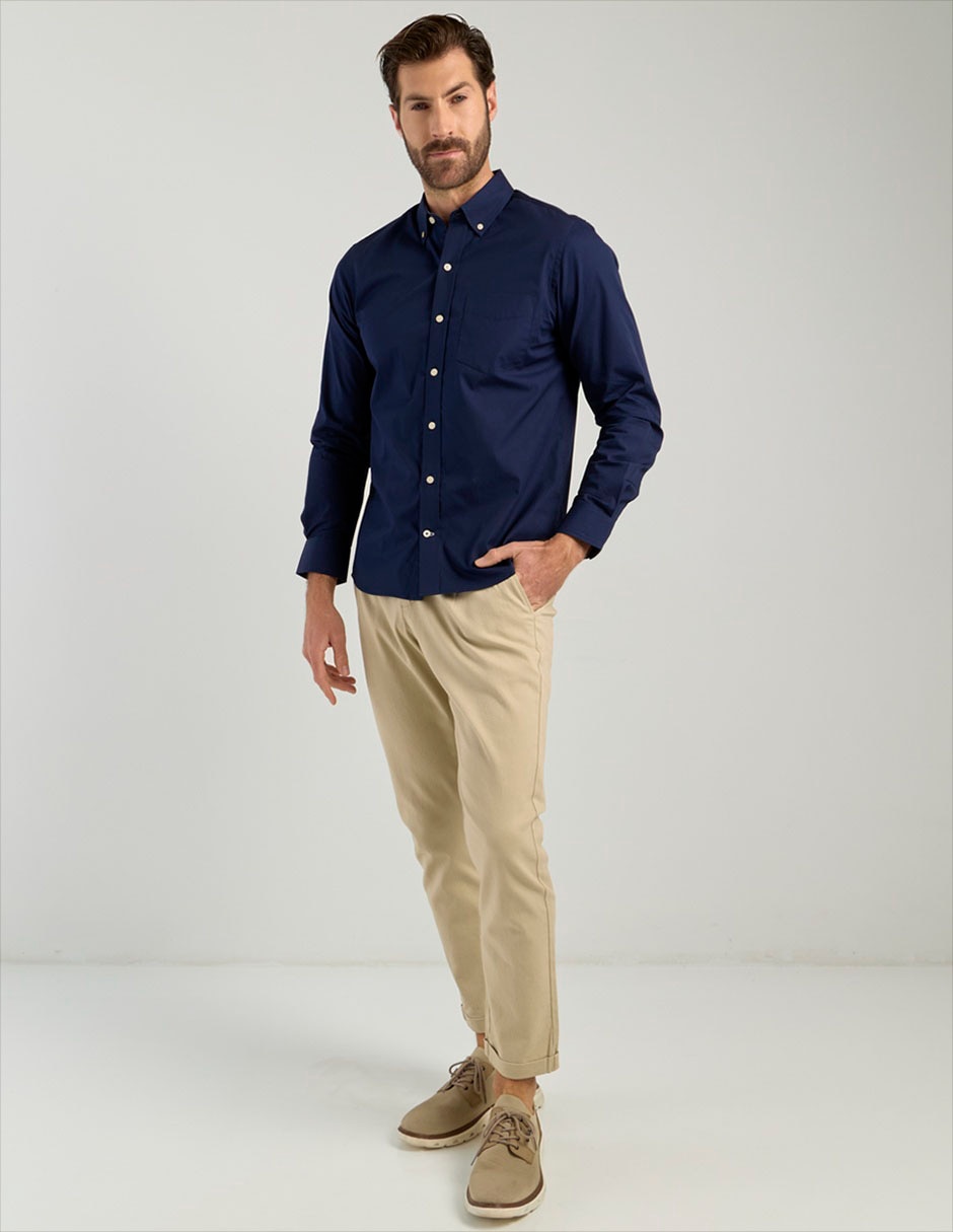 Camisa business casual de algodón manga larga para hombre 3