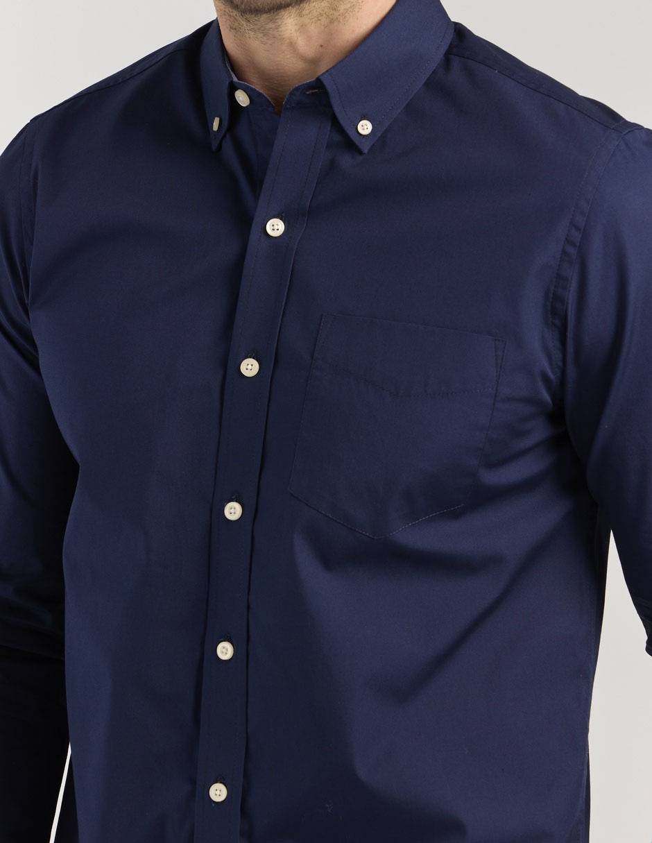 Camisa business casual de algodón manga larga para hombre 2
