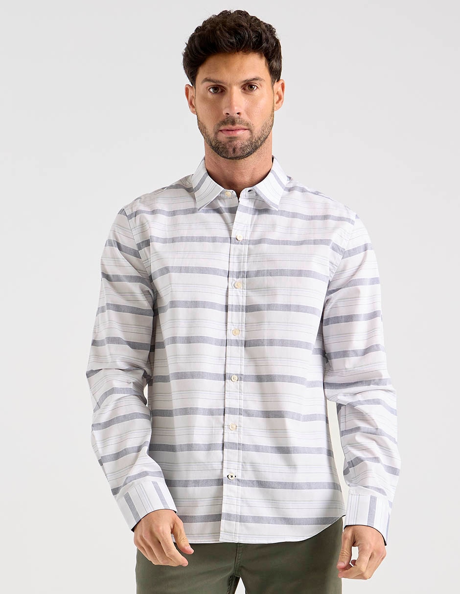 Camisa casual manga larga para hombre 2