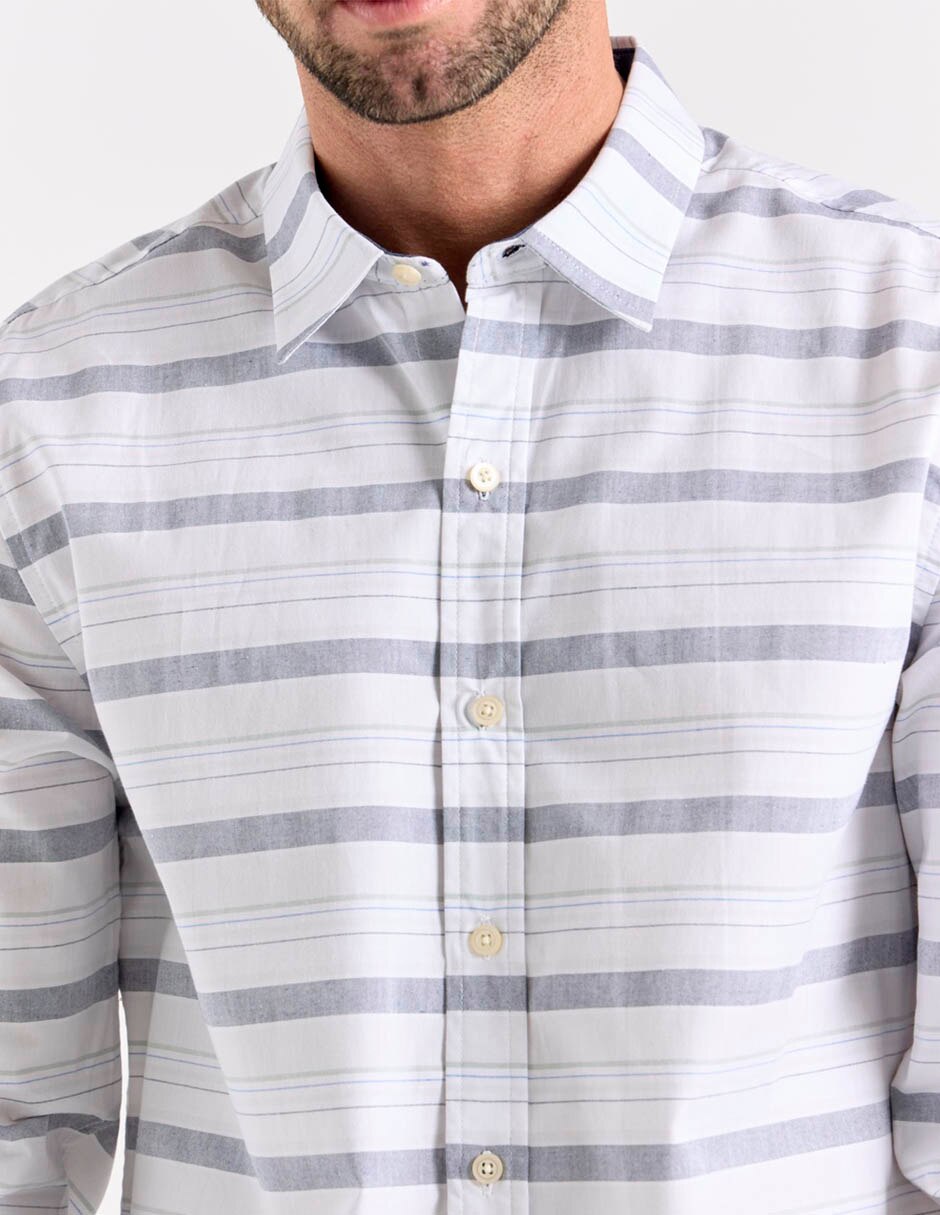 Camisa casual manga larga para hombre 4