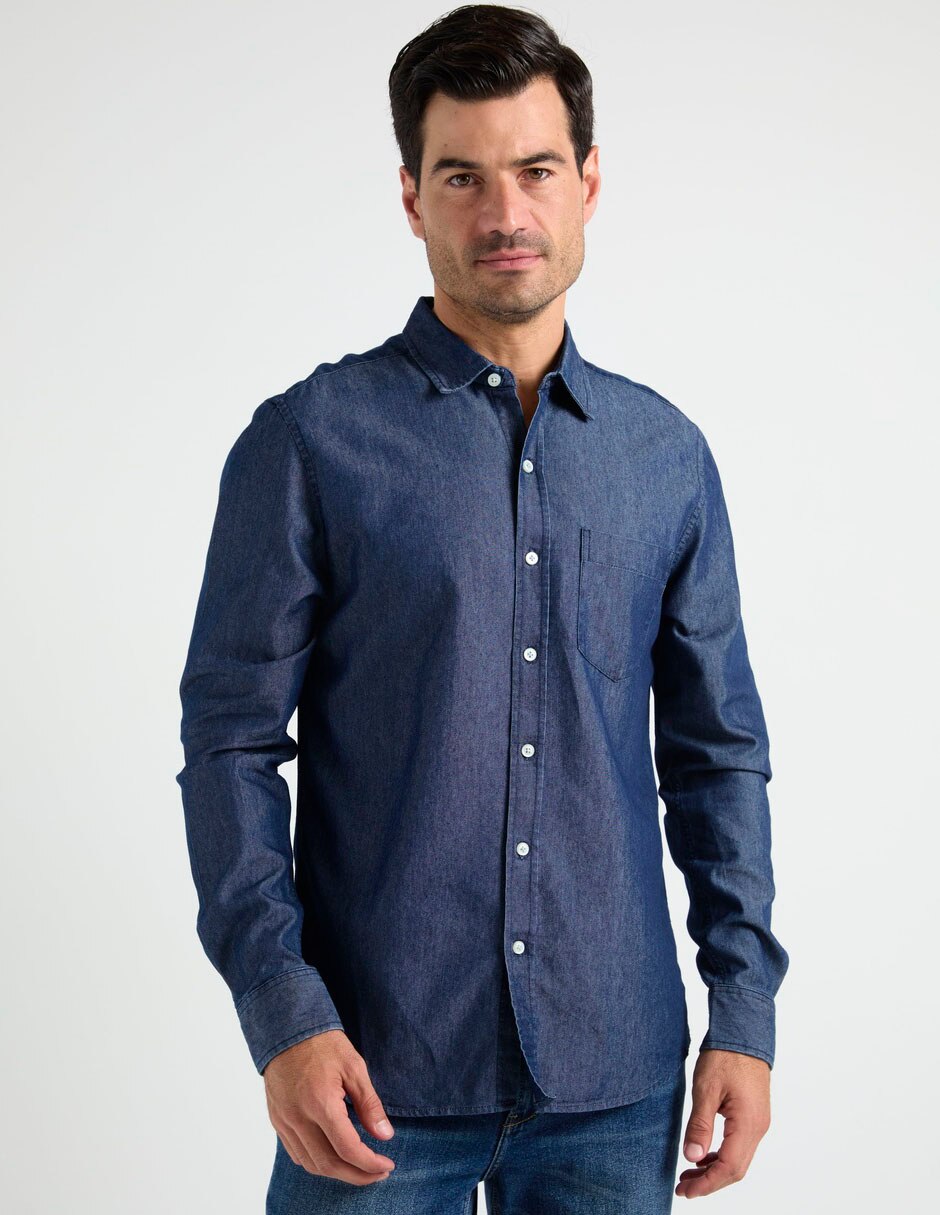 Camisa casual manga larga para hombre