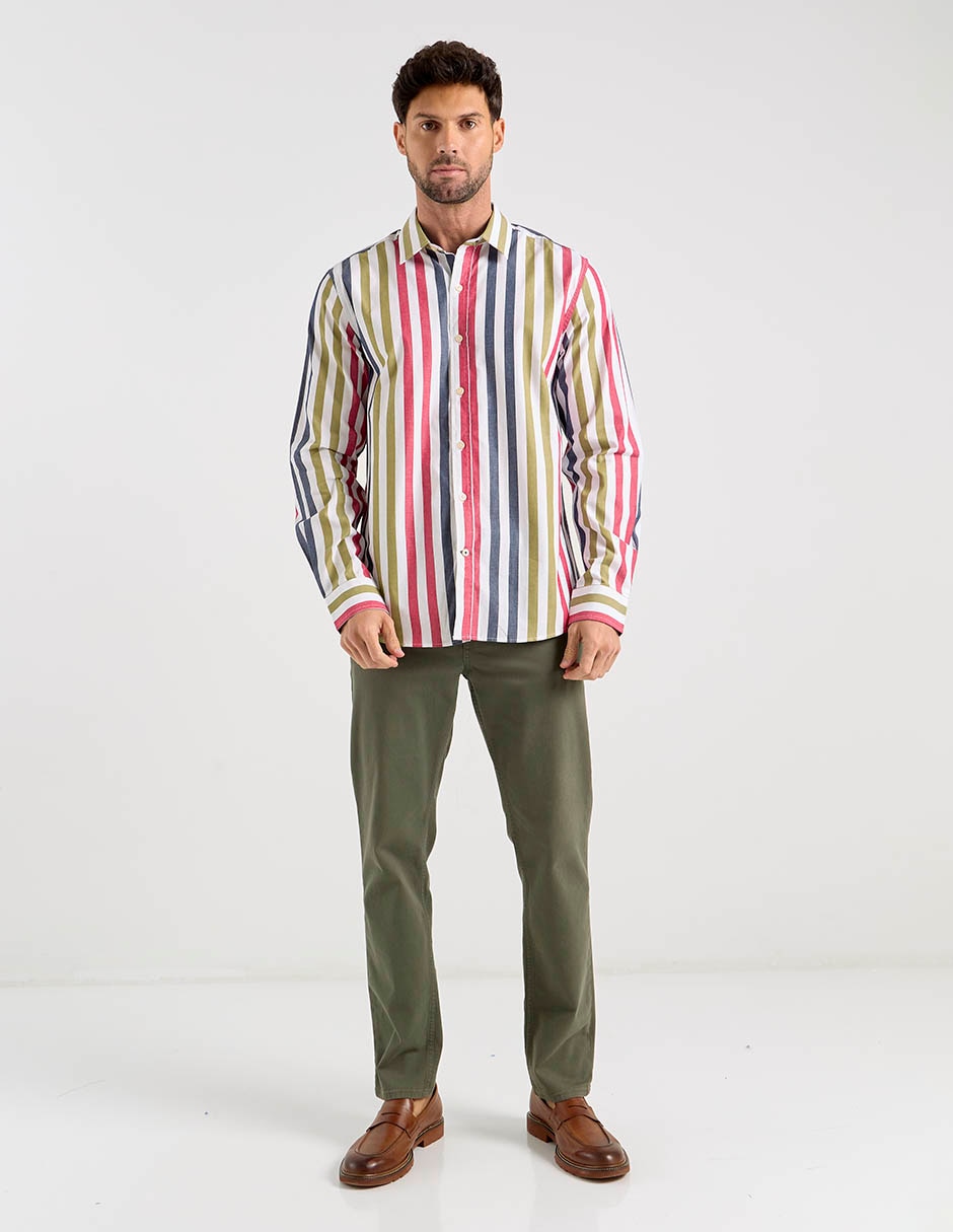 Camisa casual manga larga para hombre