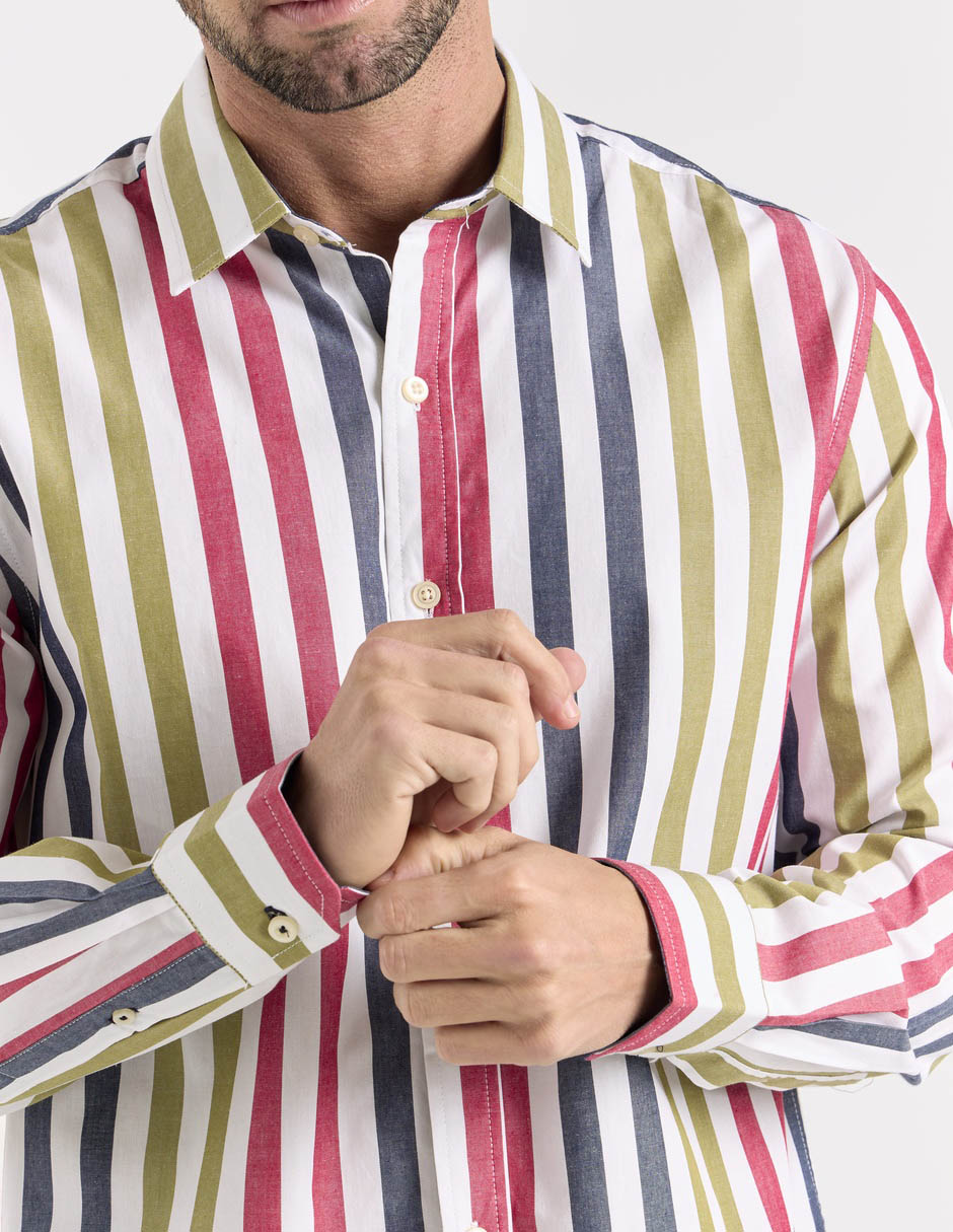 Camisa casual manga larga para hombre