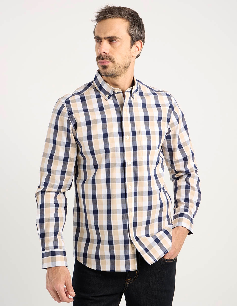 Camisa casual de algodón manga larga para hombre 5