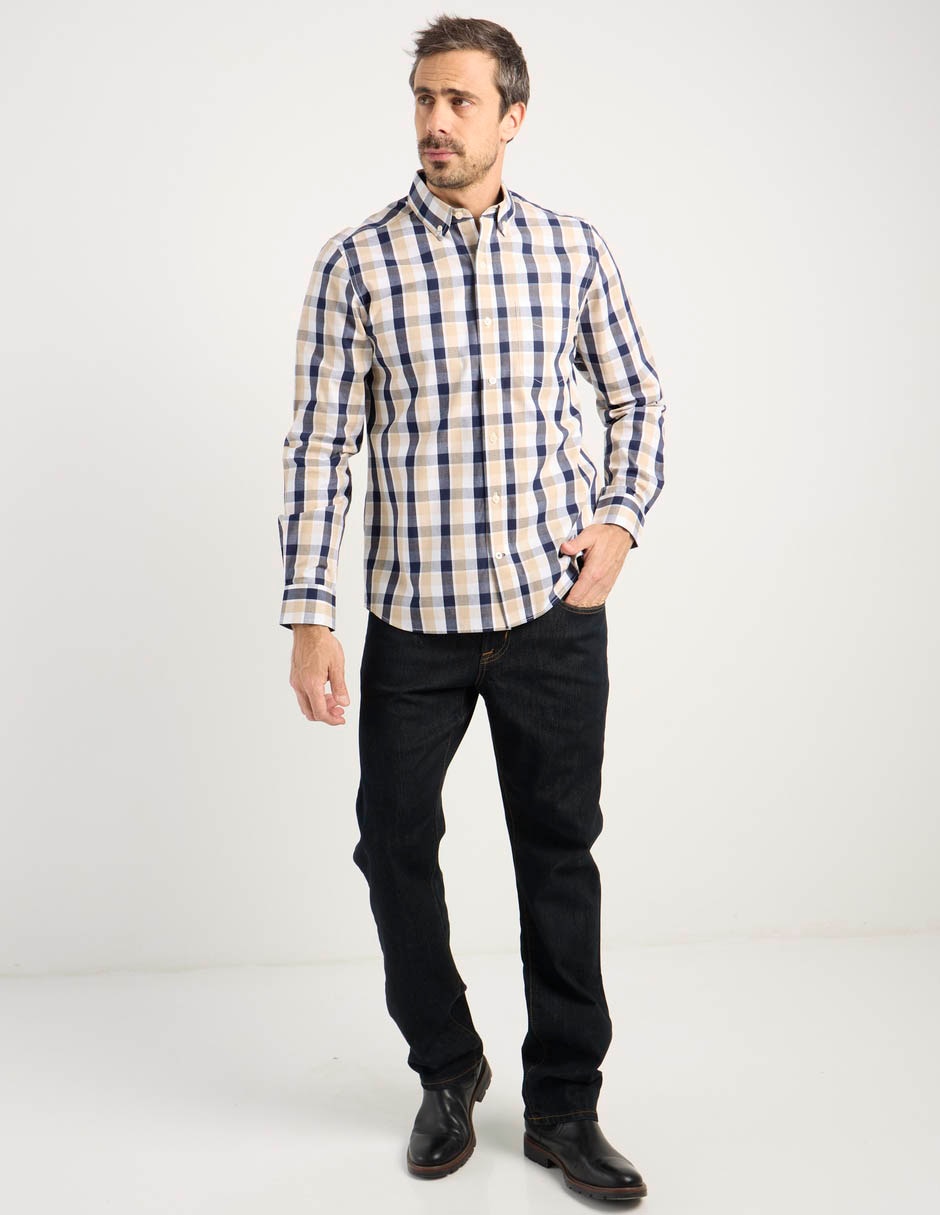 Camisa casual de algodón manga larga para hombre 4