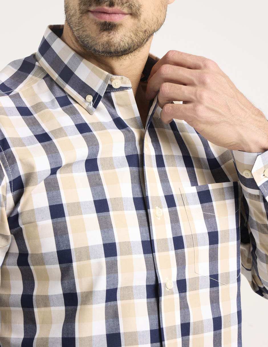 Camisa casual de algodón manga larga para hombre 3