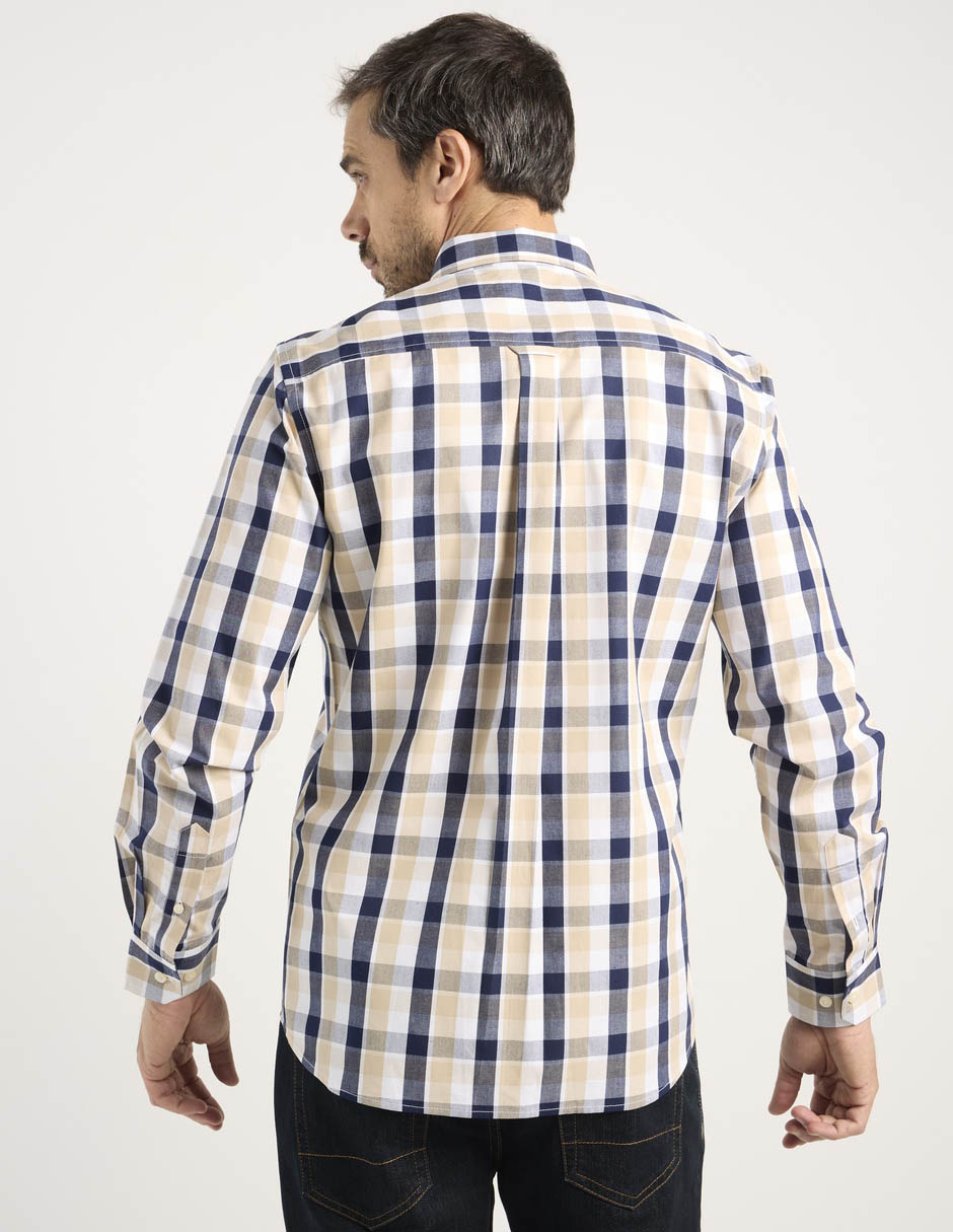 Camisa casual de algodón manga larga para hombre 6
