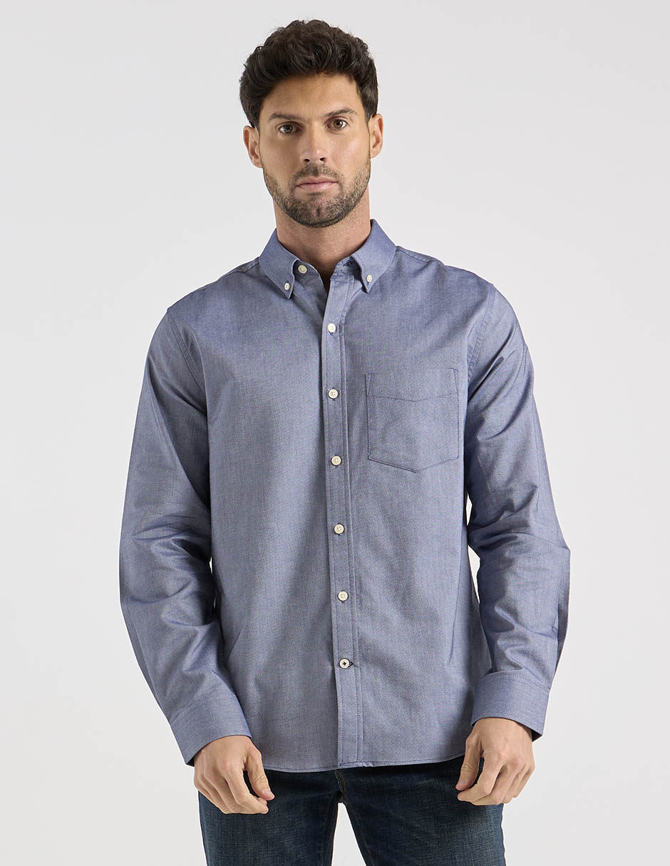 Camisa casual de algodón manga larga para hombre 5