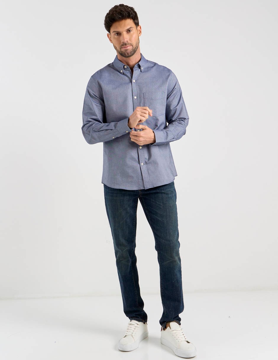Camisa casual de algodón manga larga para hombre 4