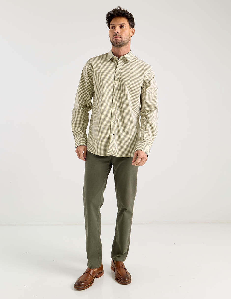 Camisa casual manga larga para hombre