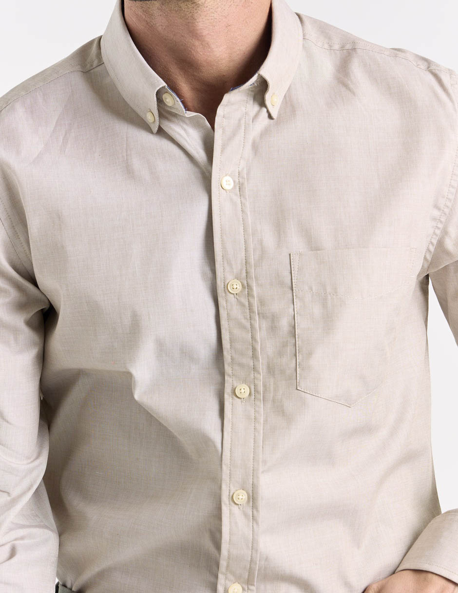 Camisa casual manga larga para hombre