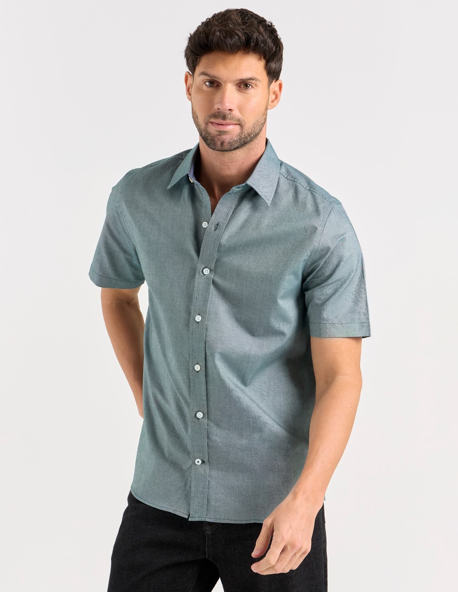 Camisa casual de algodón manga corta para hombre Camisa casual de algodón manga corta para hombre
