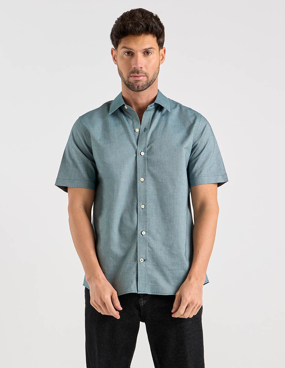 Camisa casual de algodón manga corta para hombre 5