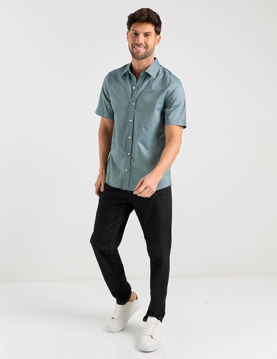 Camisa casual de algodón manga corta para hombre 4
