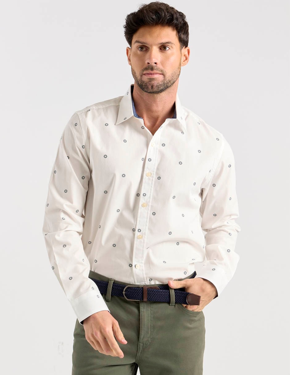 Camisa casual de algodón manga larga para hombre Camisa casual de algodón manga larga para hombre