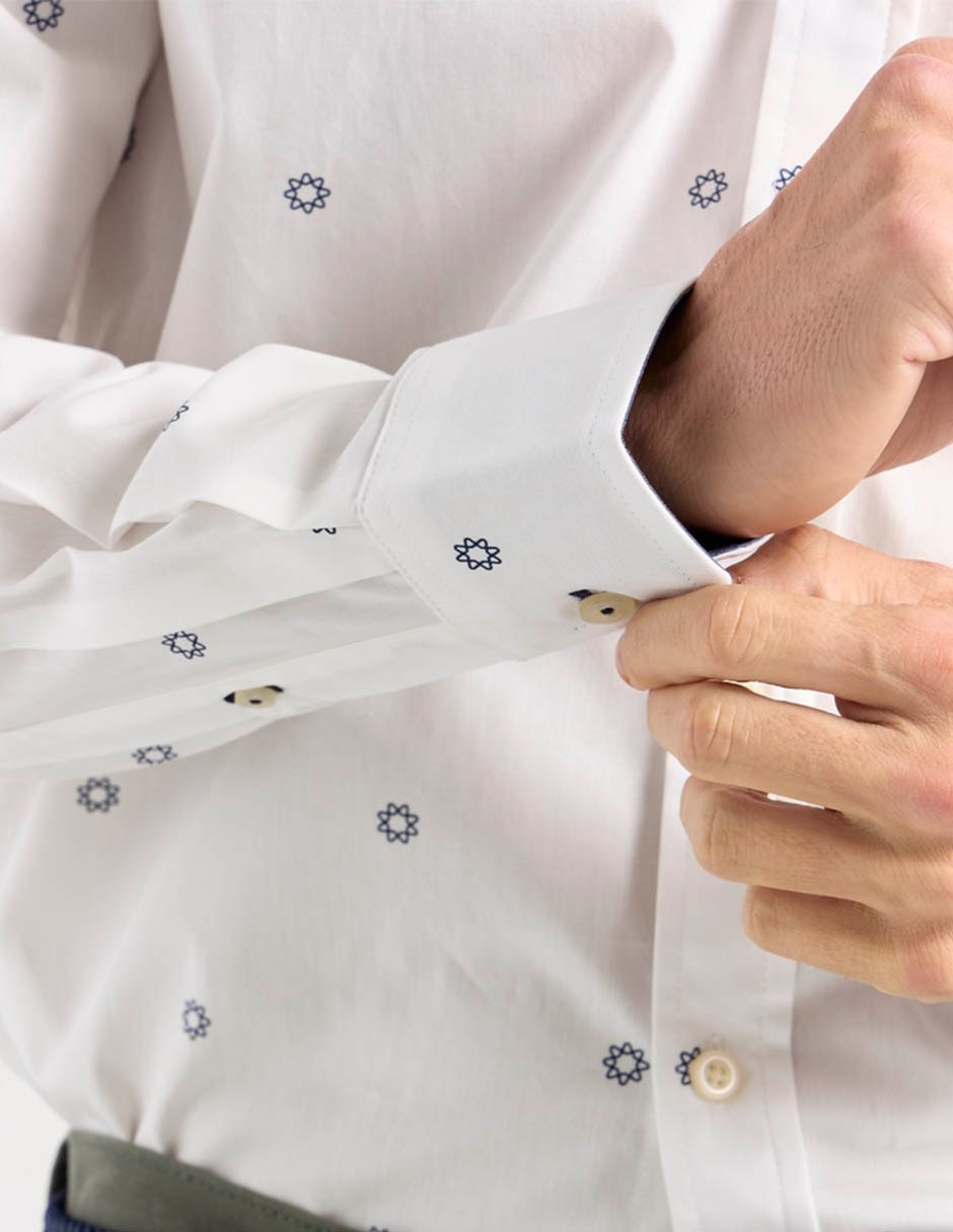 Camisa casual de algodón manga larga para hombre 2