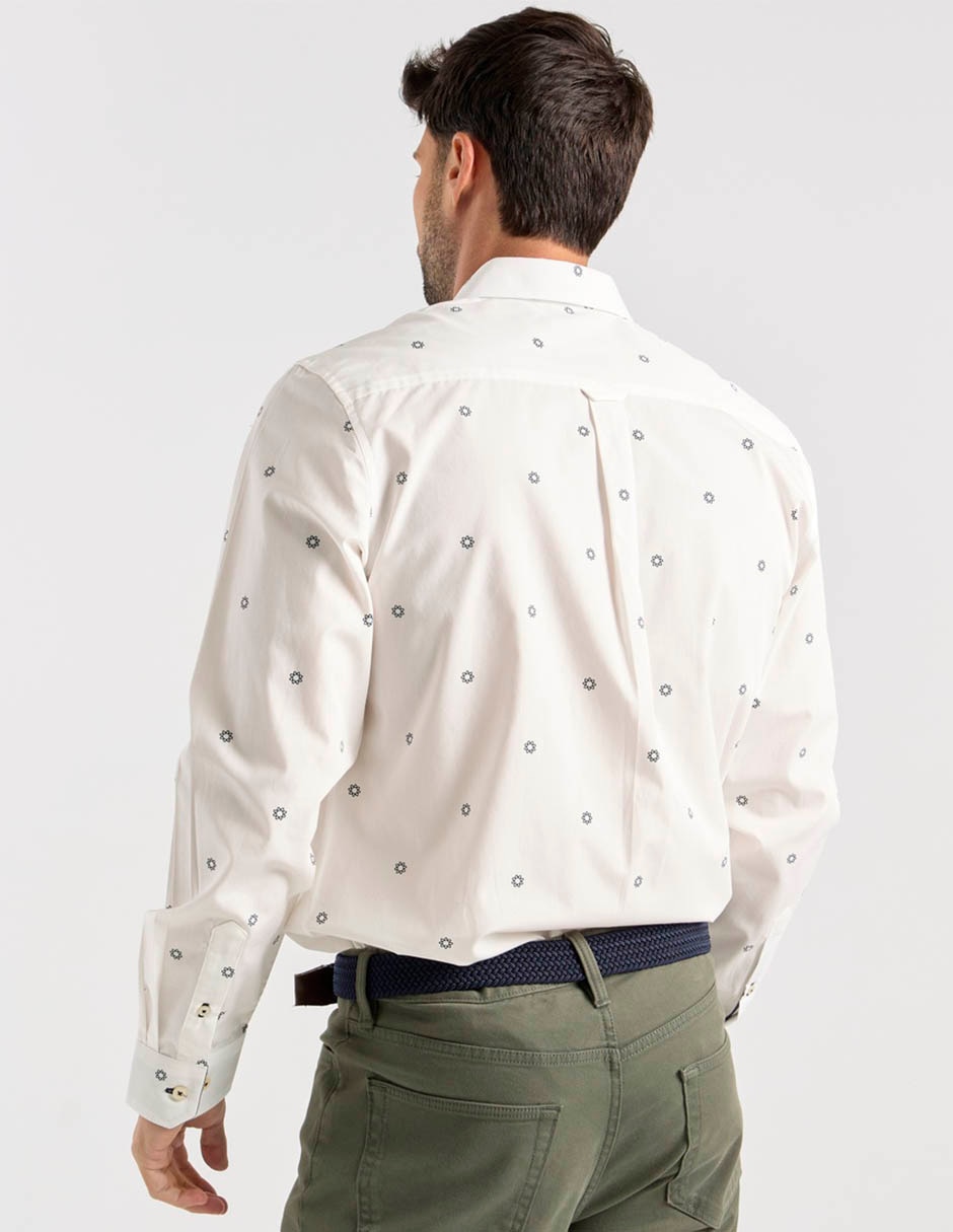 Camisa casual de algodón manga larga para hombre 6