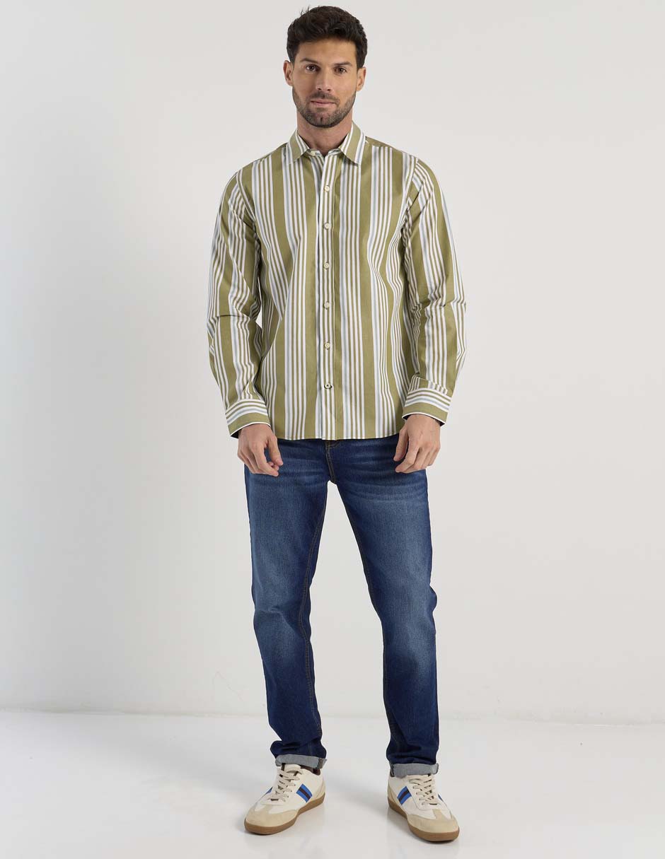 Camisa casual manga larga para hombre