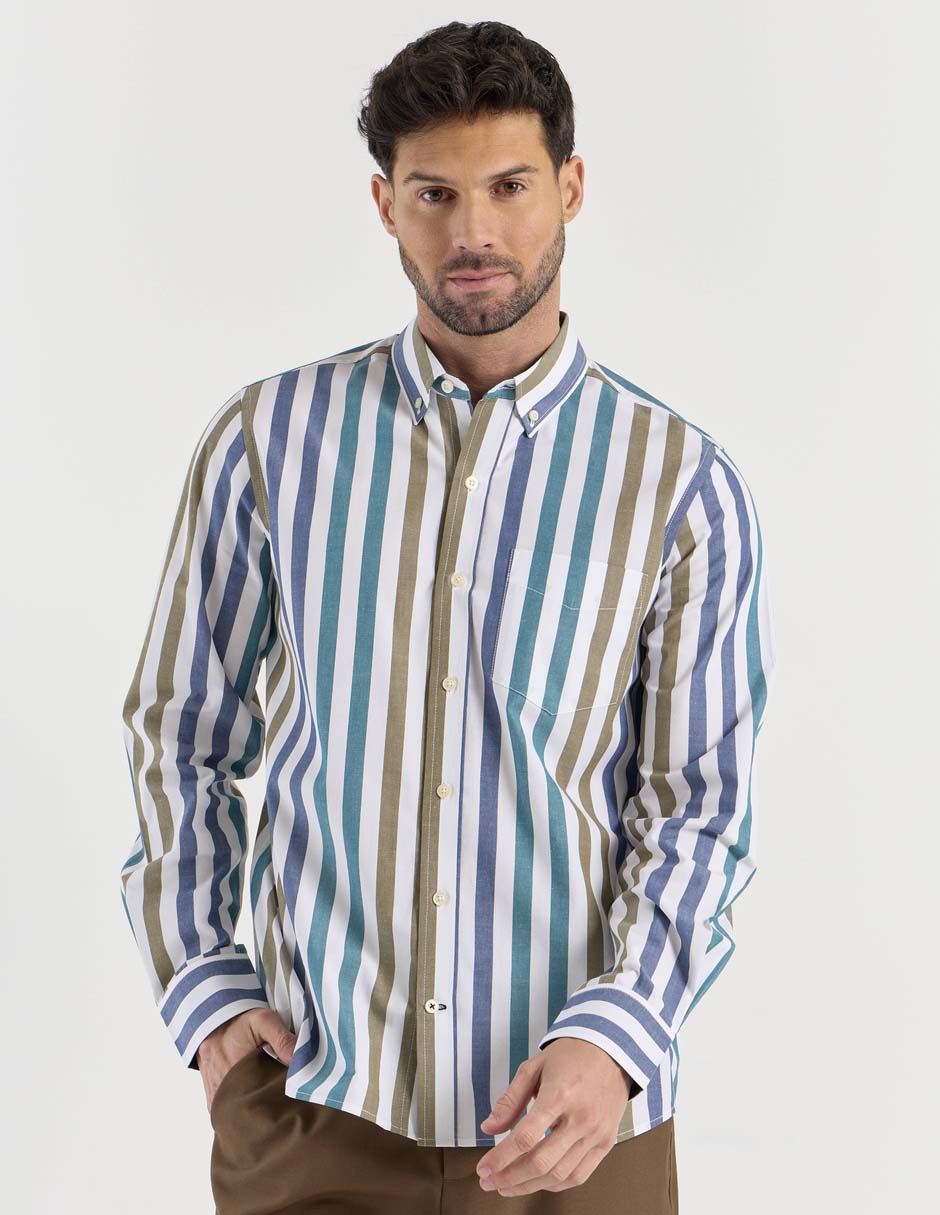 Camisa casual manga larga para hombre 2