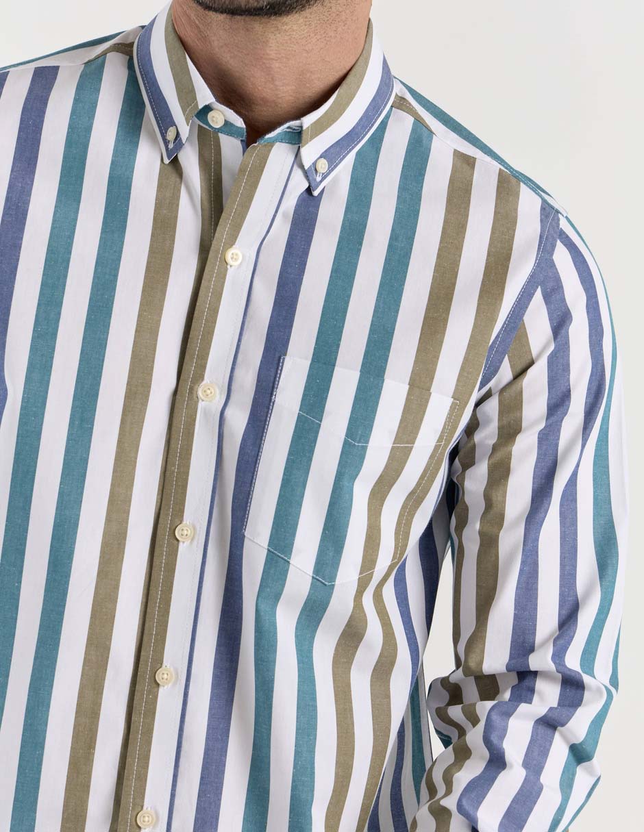 Camisa casual manga larga para hombre 4