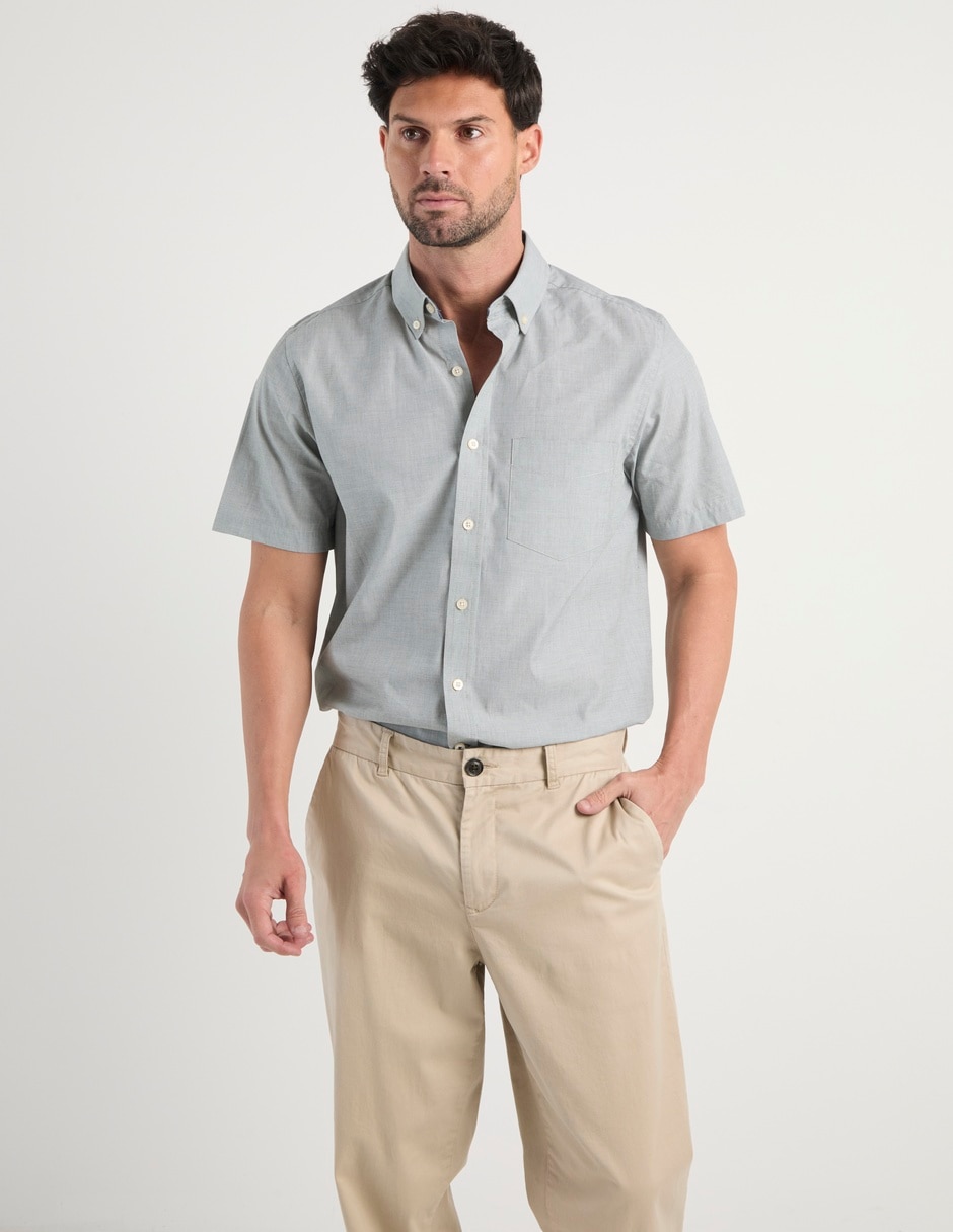 Camisa casual de algodón manga corta para hombre Camisa casual de algodón manga corta para hombre