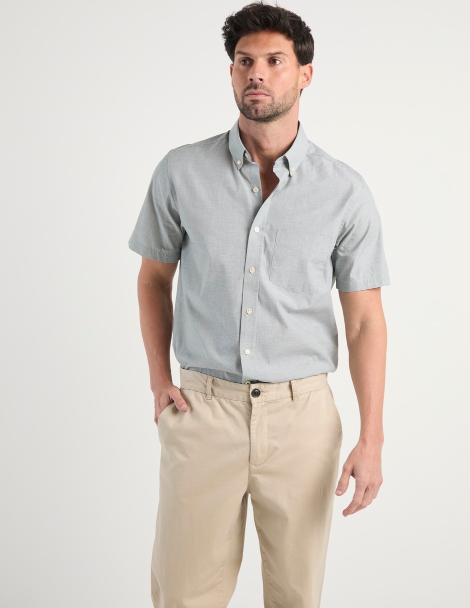 Camisa casual de algodón manga corta para hombre 5