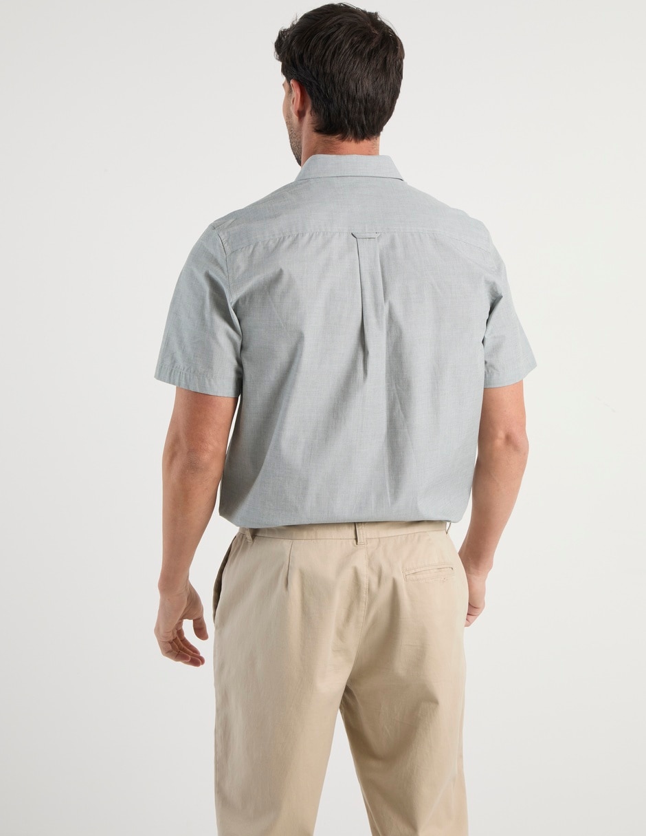 Camisa casual de algodón manga corta para hombre 6