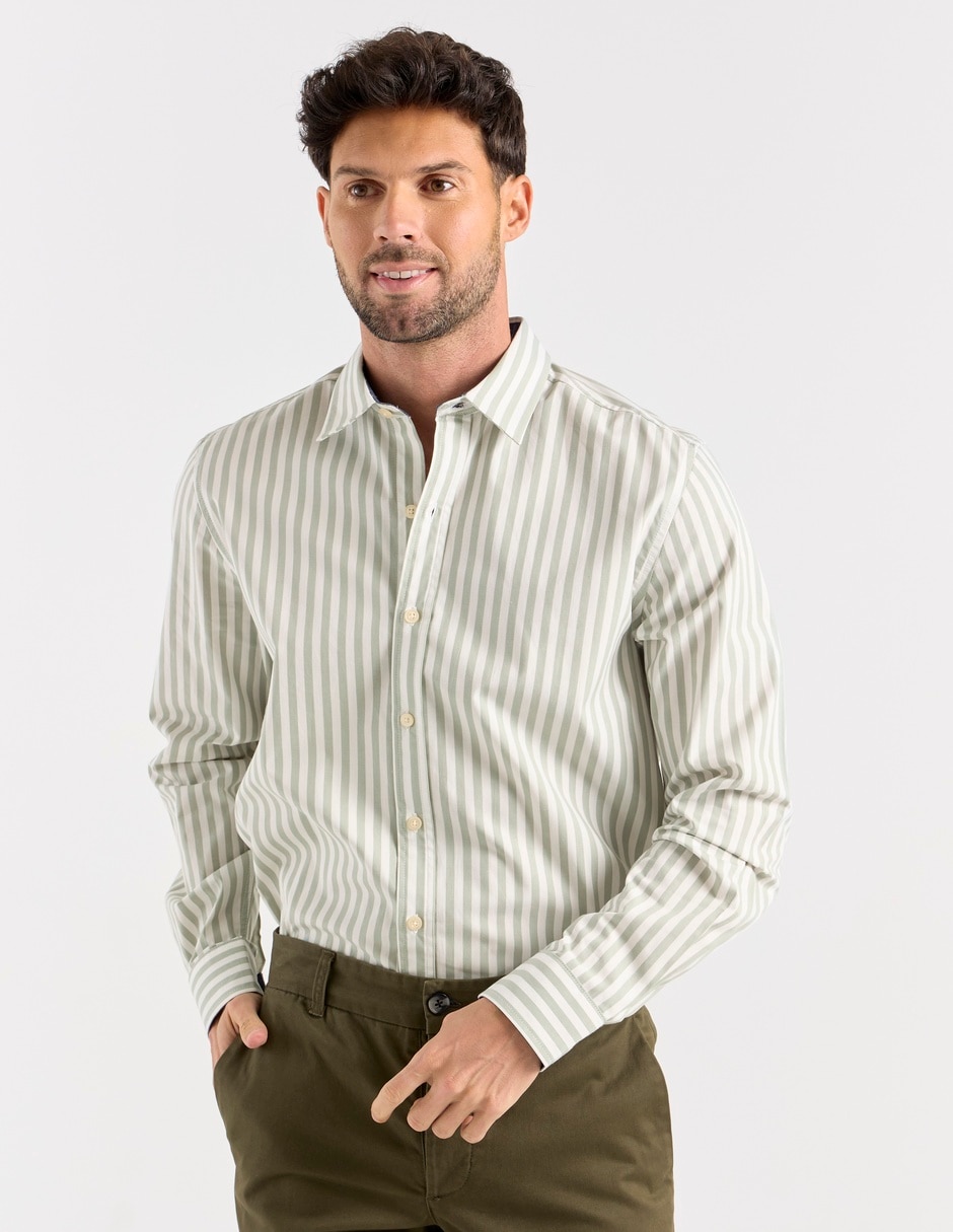 Camisa casual de algodón manga larga para hombre Camisa casual de algodón manga larga para hombre