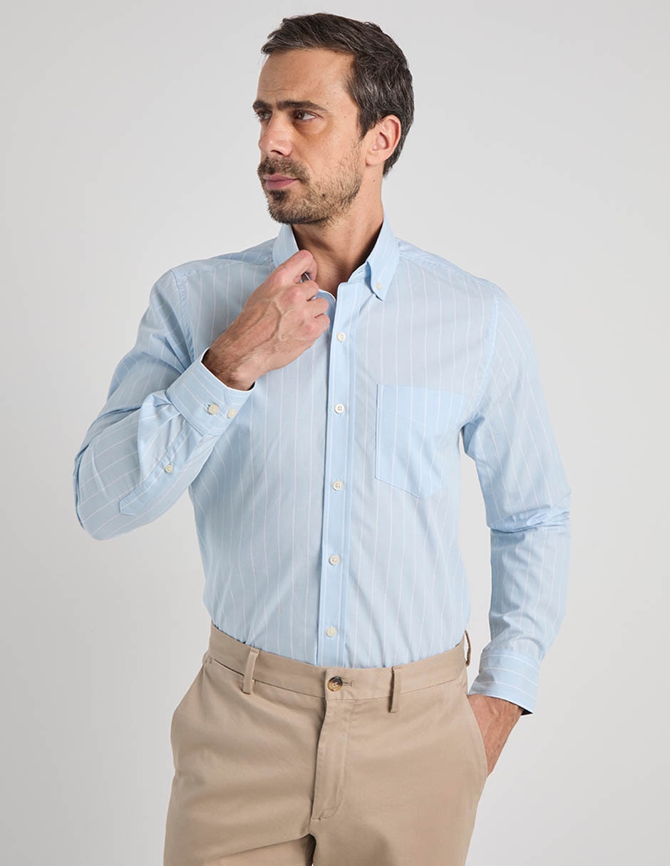 Camisa formal de algodón manga larga para hombre Camisa formal de algodón manga larga para hombre