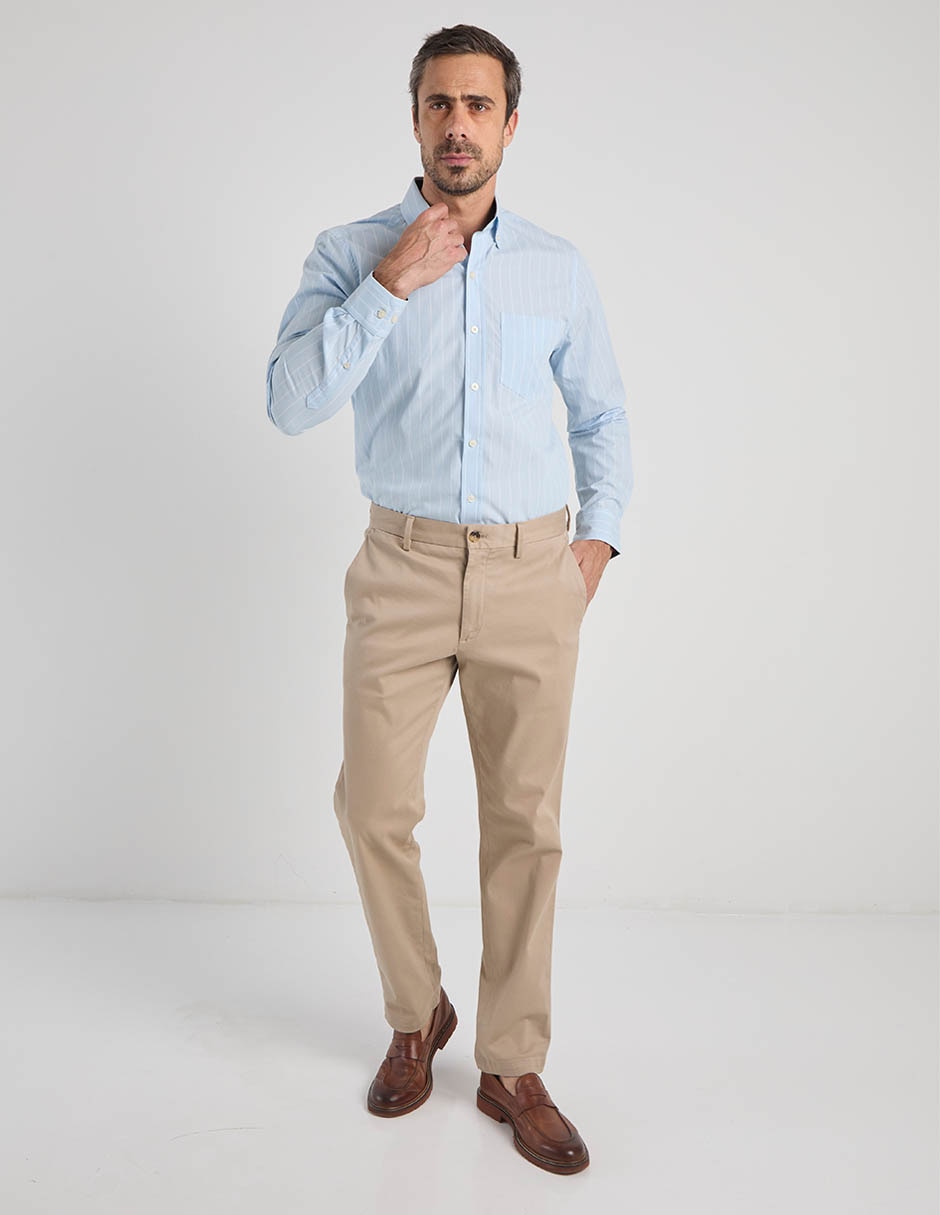 Camisa formal de algodón manga larga para hombre 5