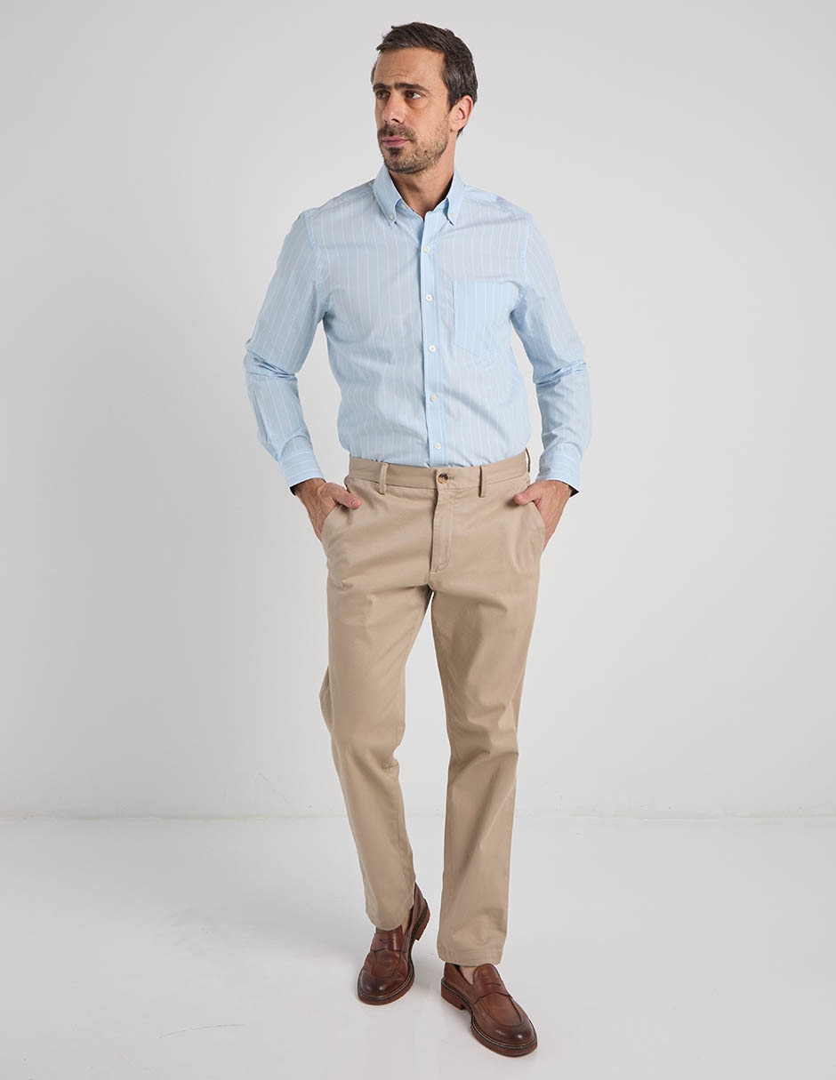 Camisa formal de algodón manga larga para hombre 4