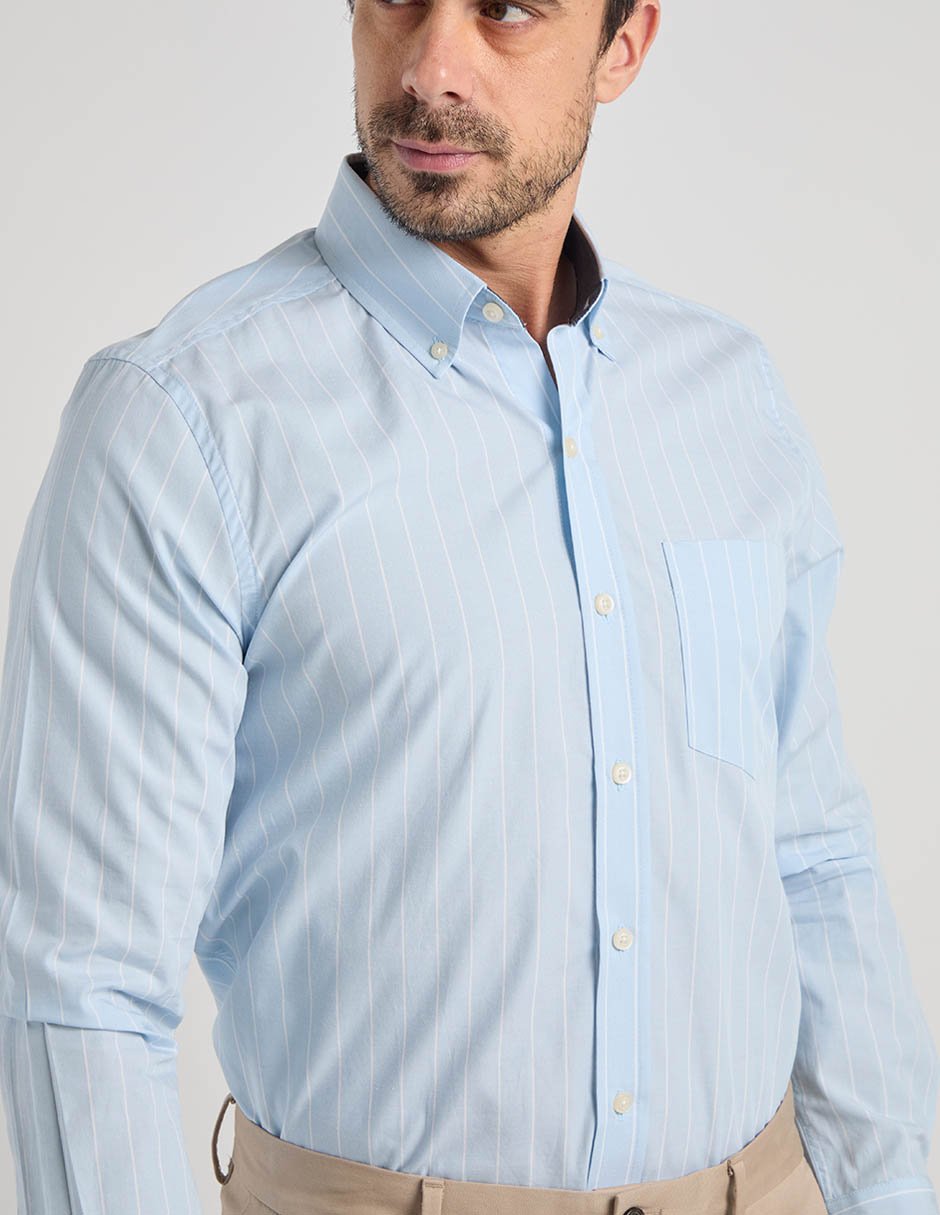 Camisa formal de algodón manga larga para hombre 2