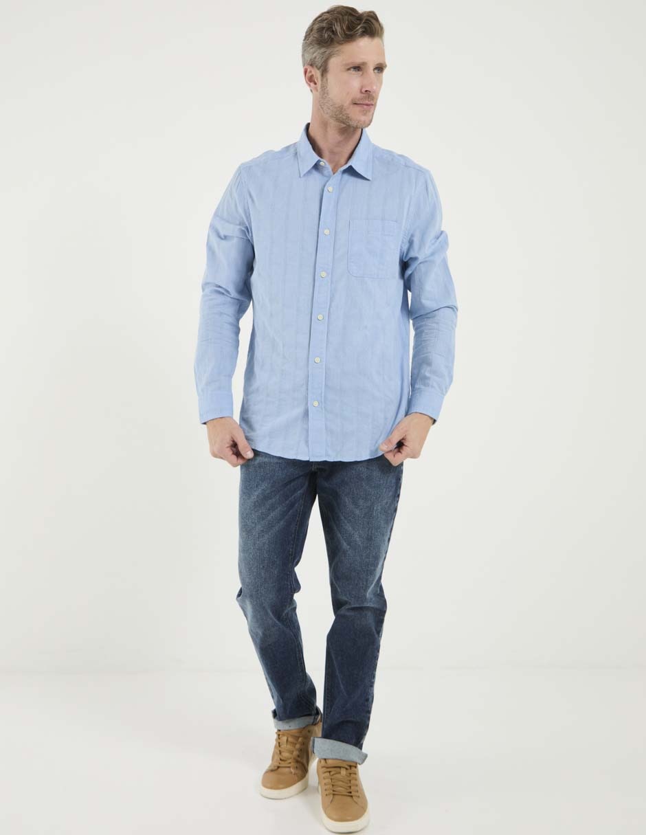 Jeans straight deslavado para hombre 6
