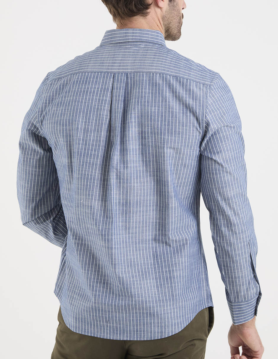 Camisa casual weekend de algodón manga larga para hombre