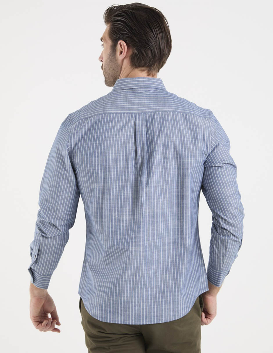 Camisa casual weekend de algodón manga larga para hombre