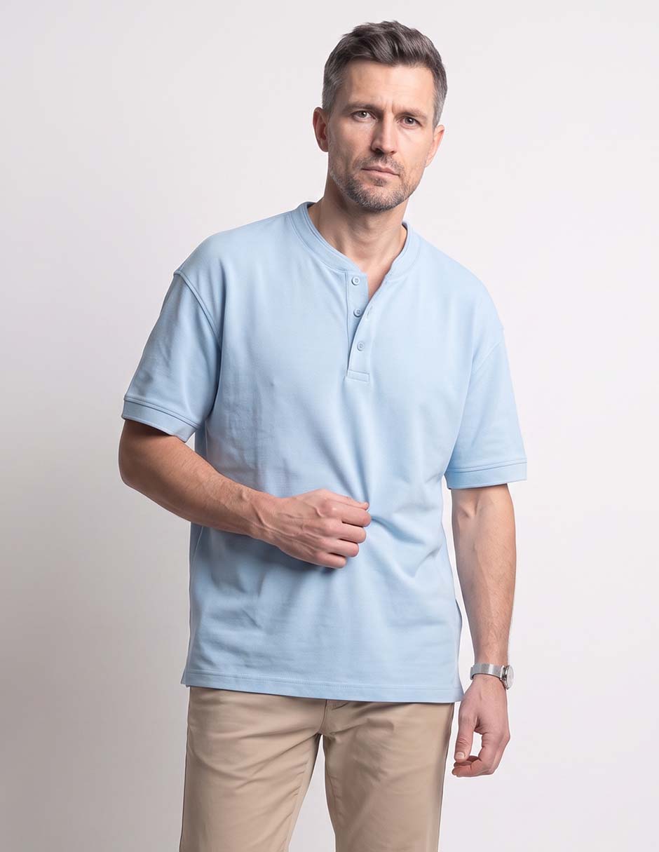 Playera cuello mao para hombre