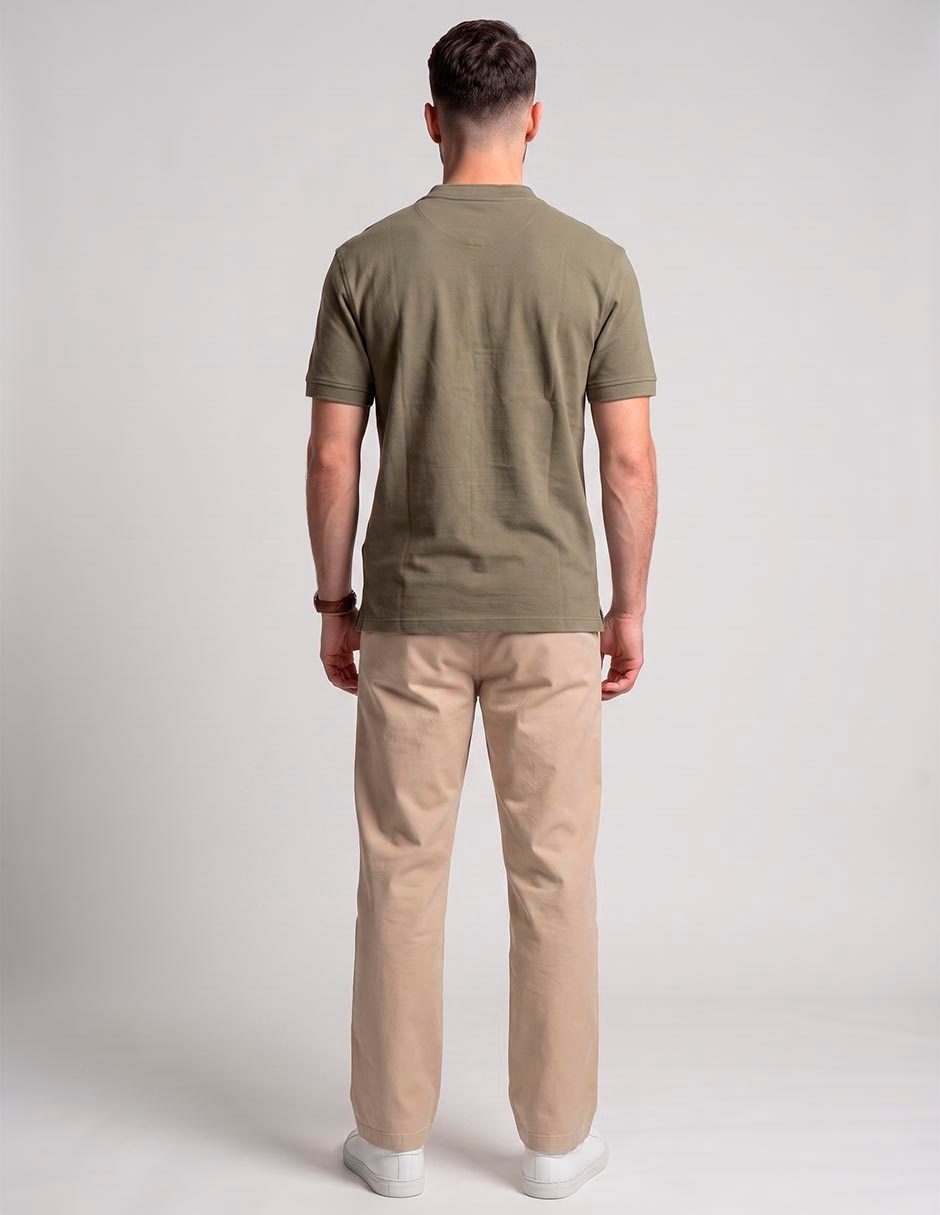 Playera weekend cuello mao para hombre