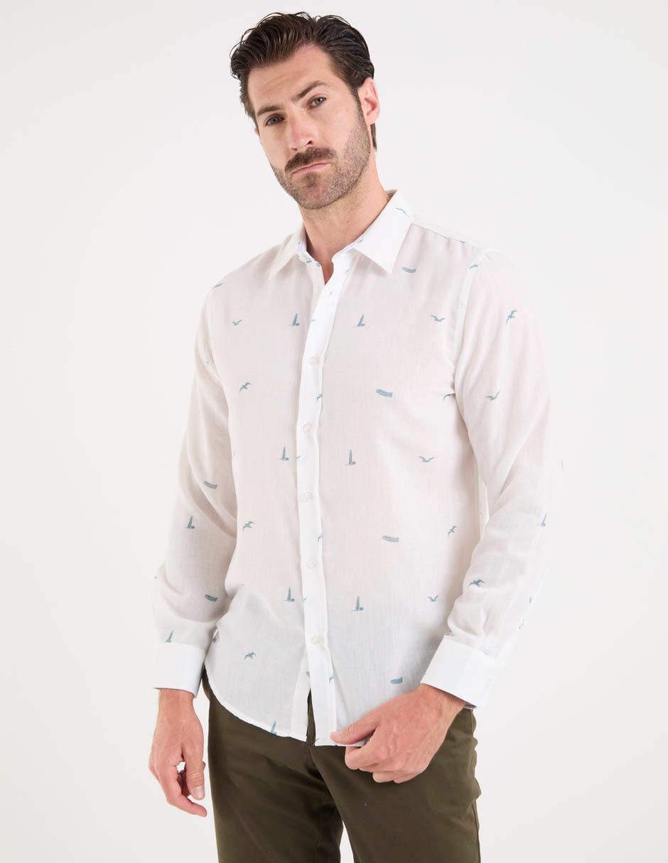 Camisa casual Weekend manga larga para hombre