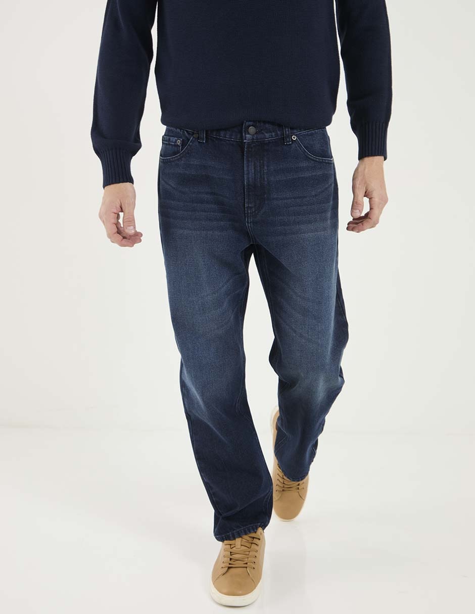 Jeans straight deslavado para hombre 1