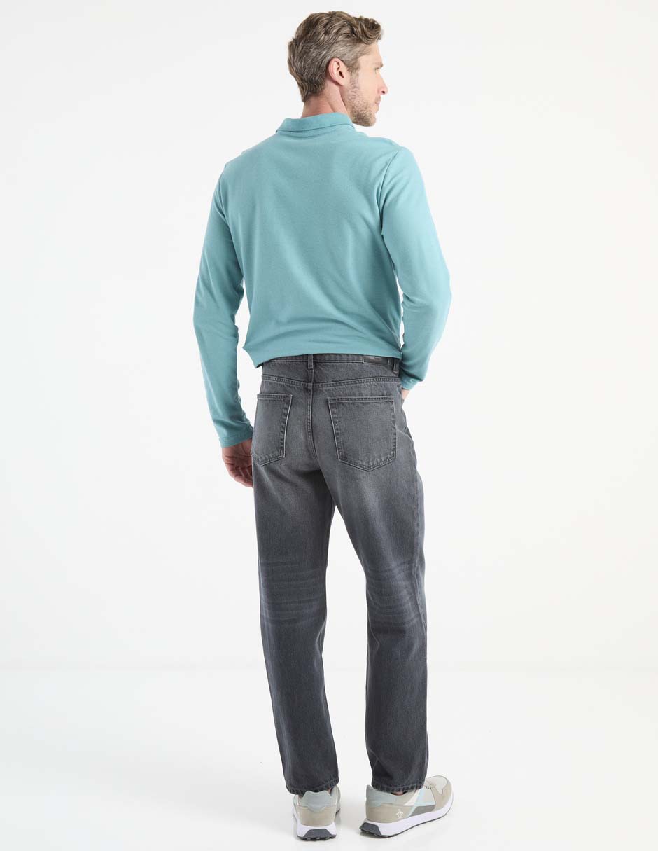 Jeans straight lavado obscuro para hombre 5