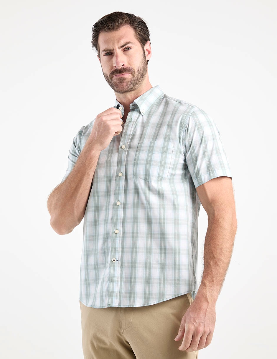 Camisa casual de algodón manga corta para hombre Camisa casual de algodón manga corta para hombre