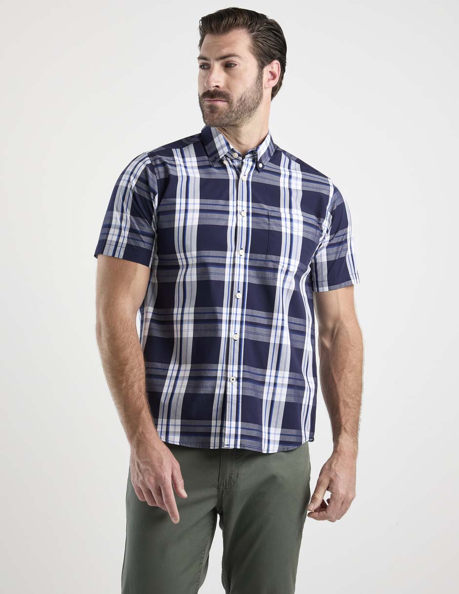 Camisa casual de algodón manga corta para hombre 5