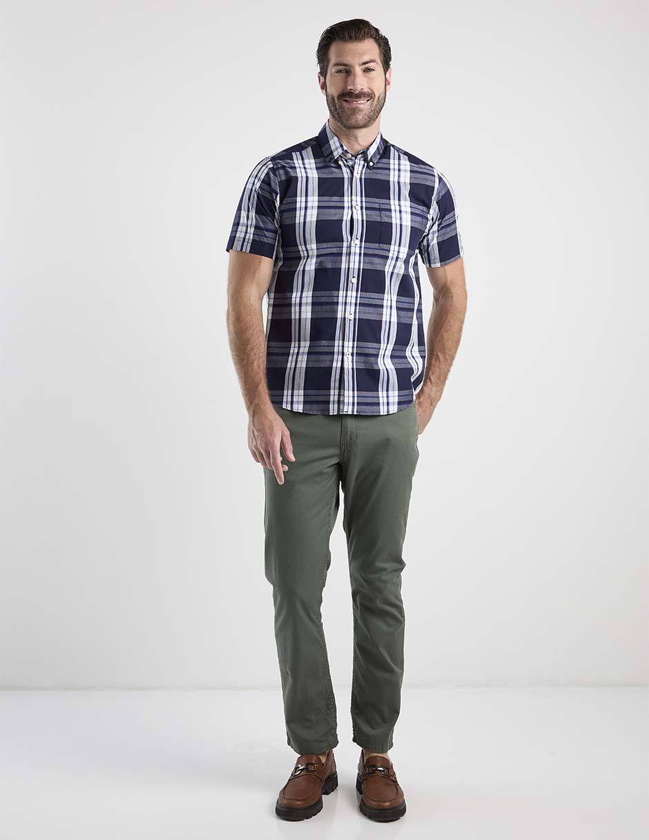 Camisa casual de algodón manga corta para hombre 4