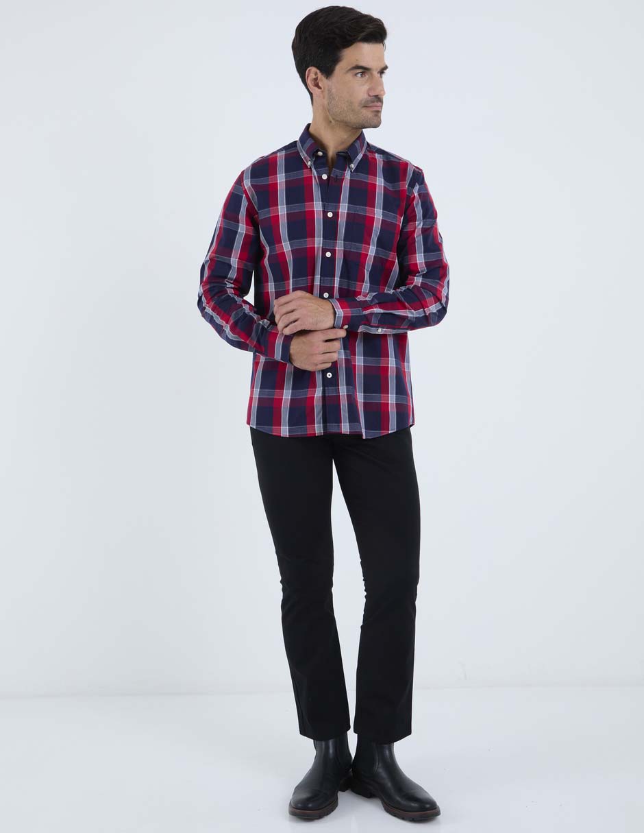 Camisa business casual manga larga para hombre 3
