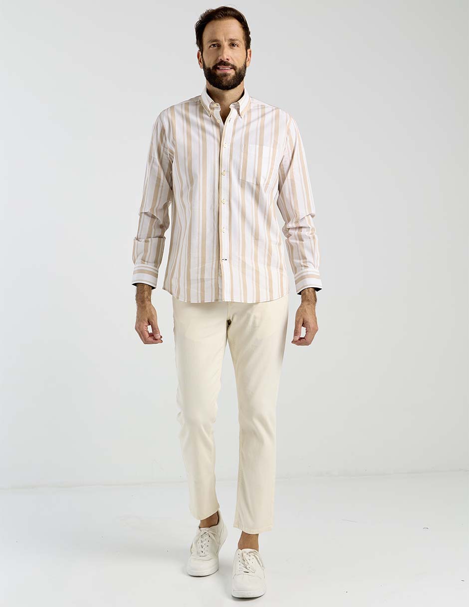 Camisa casual manga larga para hombre