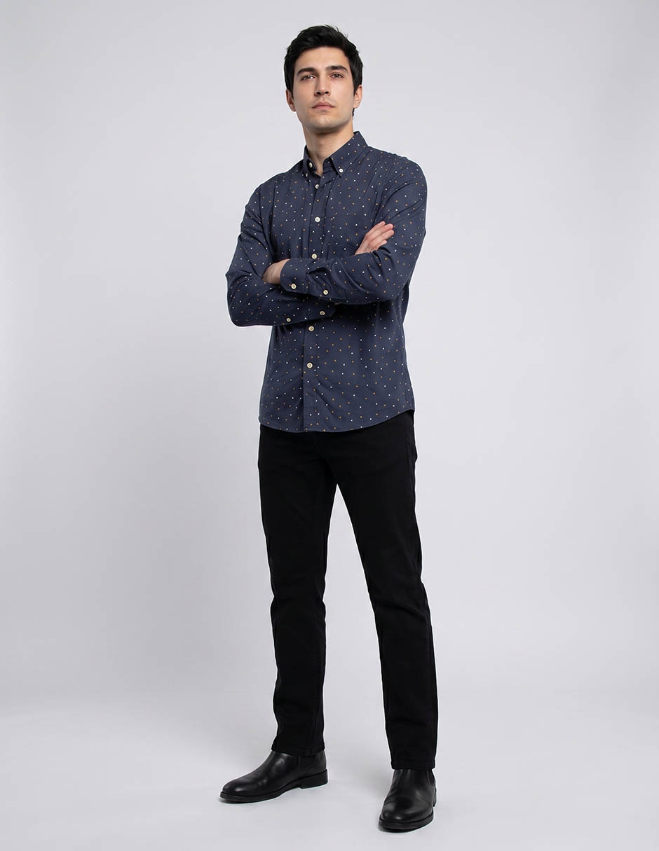 Camisa businees casual manga larga para hombre 2