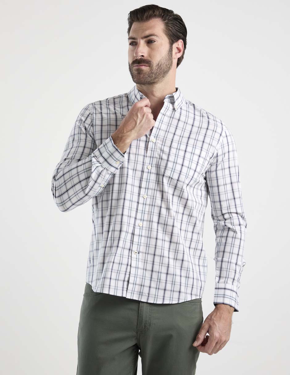 Camisa casual de algodón manga larga para hombre 5