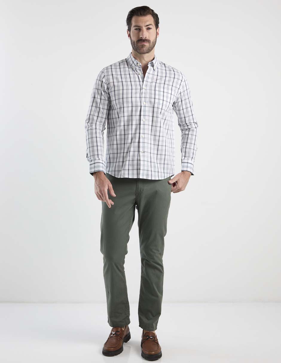 Camisa casual de algodón manga larga para hombre 4