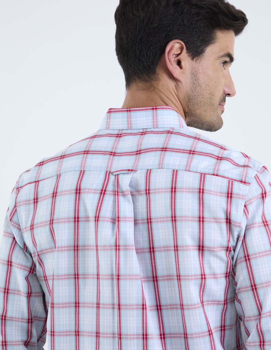 Camisa semiformal manga larga para hombre
